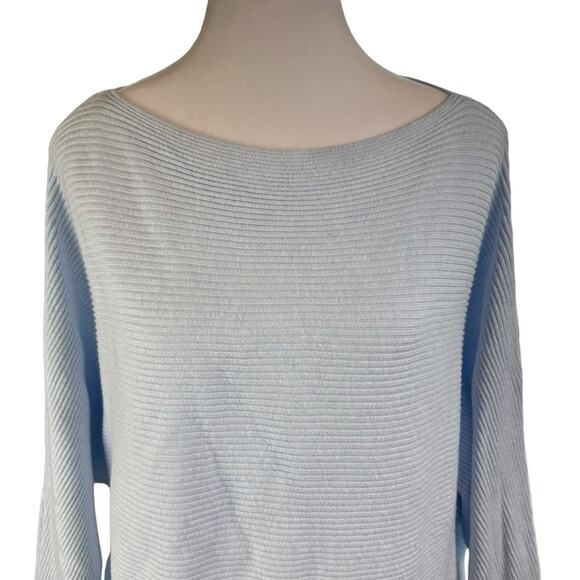 CeCe Dolman Sleeve Boat Neck Sweater Blue Size Large - Picture 3 of 7